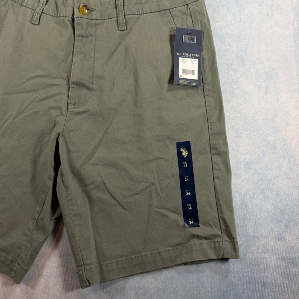 U.S. Polo Assn. Mason Shorts Mens 34 Green NWT Stretch Chino Casual MSRP $50